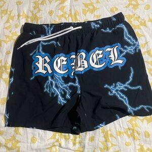 Rebels Electric Black and Blue swim Shorts